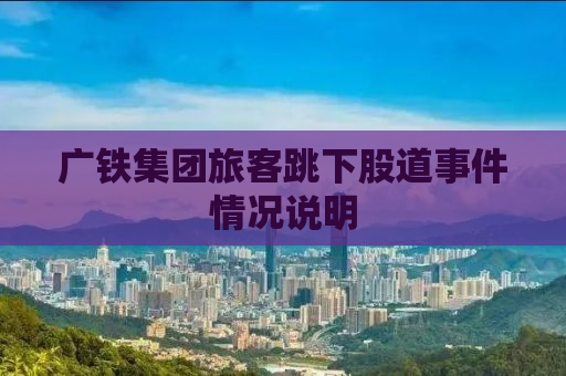 广铁集团旅客跳下股道事件情况说明